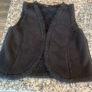 Faux suede furry vest